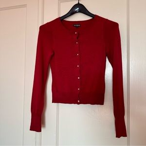 Express Red Cardigan Sweater with Jewel buttons Size XS